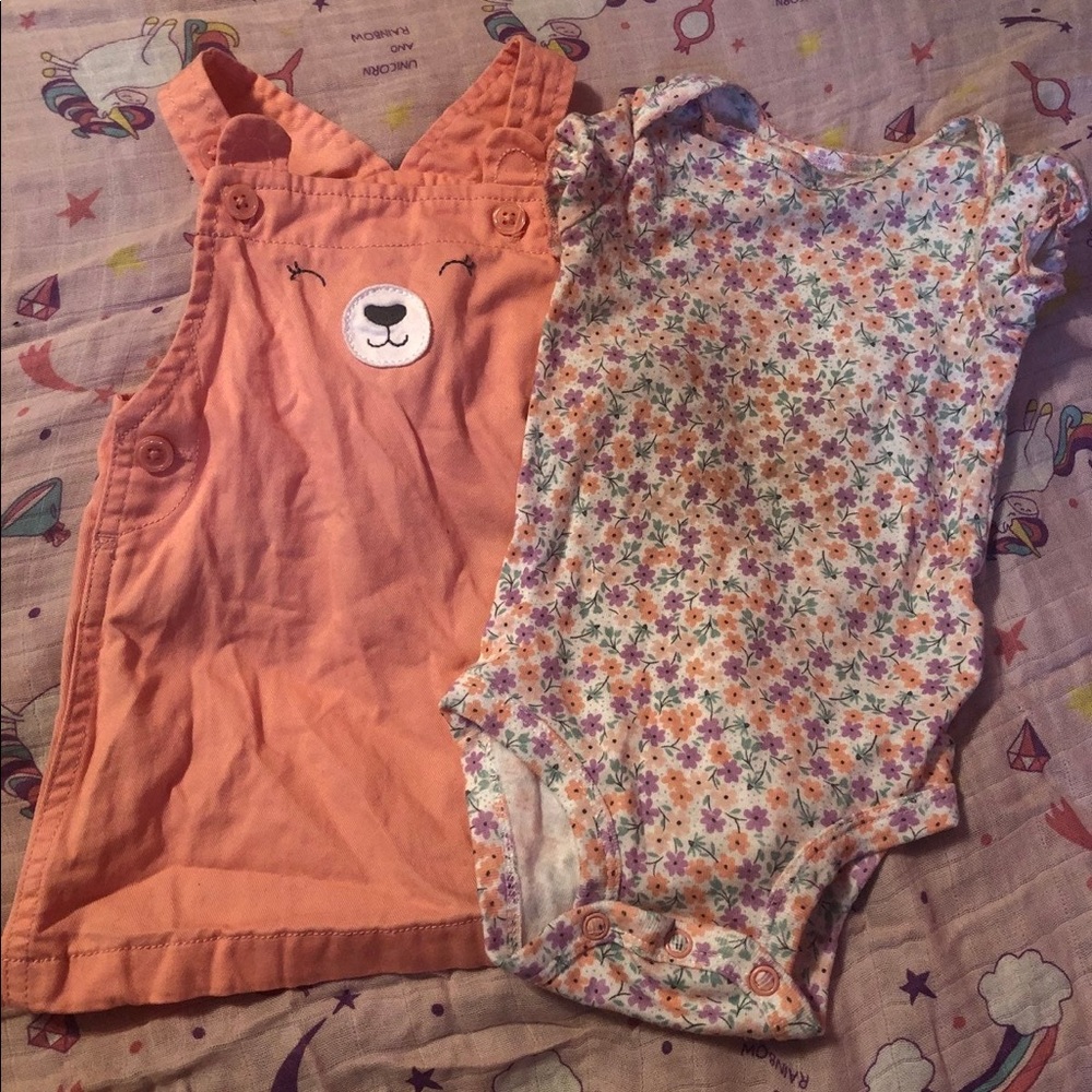 Babygirl bear top and bottom set